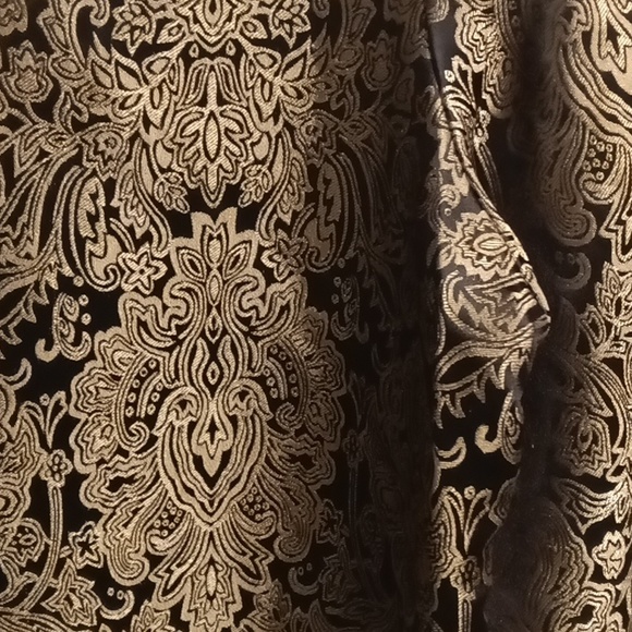 FINAL PRICENWOT Coldwater Creek black/gold mock neck foliage/floral print jacket - Picture 8 of 14